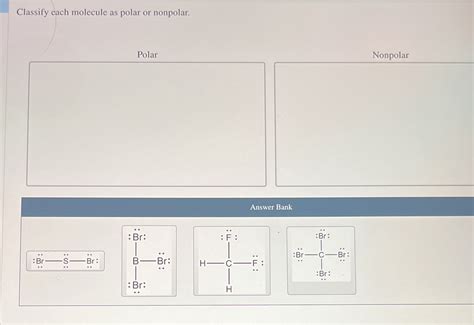 Solved Classify Each Molecule As Polar Or Nonpolar Polar Nonpolar