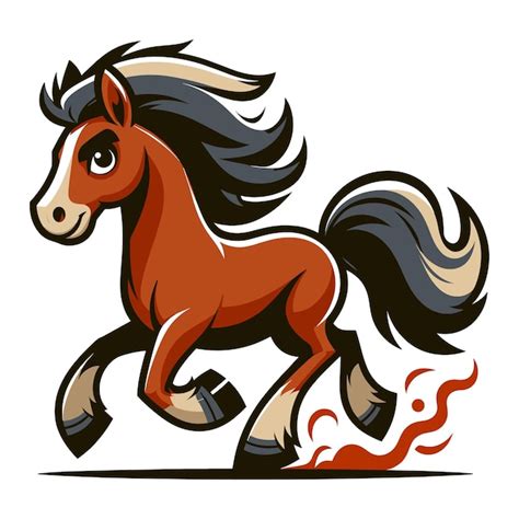 Illustration Vectorielle De Cheval De Dessin Animé Vecteur Premium