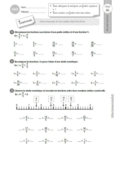 Cm Exercices D Composer Les Fractions Fractions Fraction Cm Cm