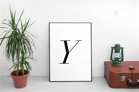 Y Letter Print Wall Art Prints Printable Art Alphabet Etsy