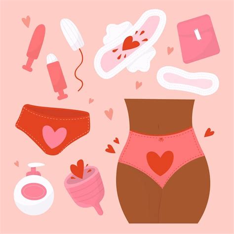 Free Vector Set Of Drawn Feminine Hygiene Products