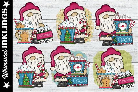 Santy Claus Cocoa Gnomes Sublimation Clipart