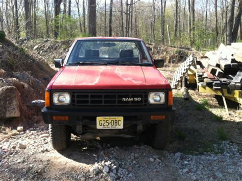 1992 Dodge D50 Power Ram Pickup Truck With 65 Ft Angle Plow 4x4 24 Liter Classic Dodge