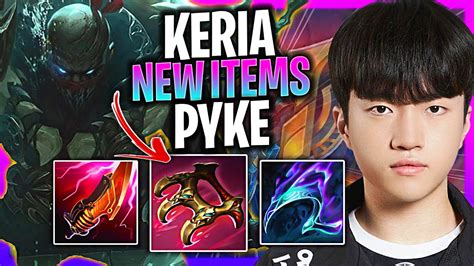 KERIA IS SO CLEAN WITH PYKE WITH NEW ITEMS T1 Keria Plays Pyke