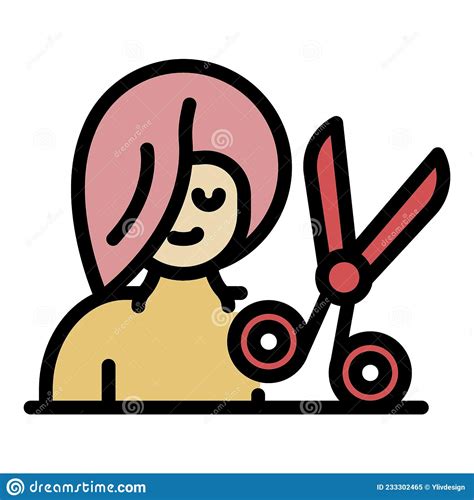 Woman Groomer Icon Color Outline Vector Stock Vector Illustration Of