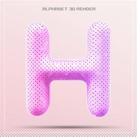 Premium Psd Pink Letter H Font Alphabet D Render