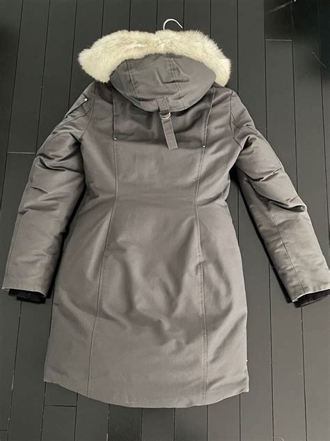 Moose Knuckles Original Stirling Parka Fur Winter Coat Granite Xs