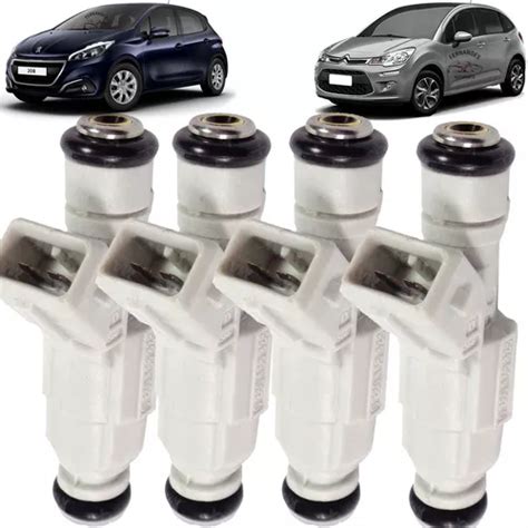 Kit 4 Bicos Injetores Peugeot 208 1 5 8v 2013 2014 2015 2016