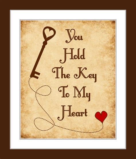 You Hold The Key To My Heart Print Room Decor Boyfriend