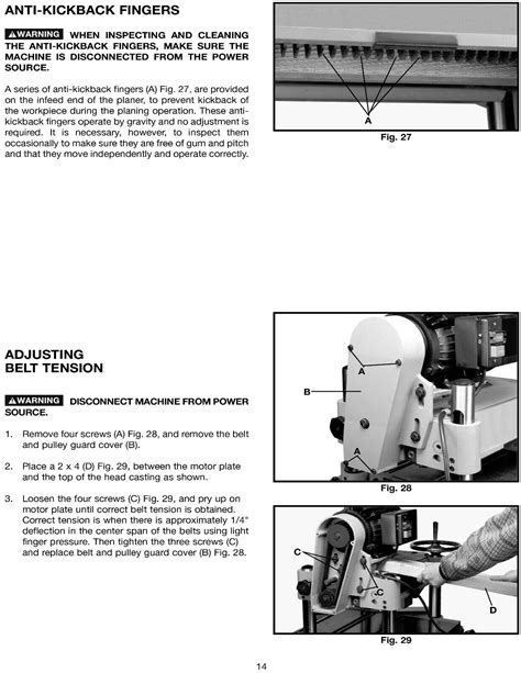 Delta Dc Planer Instruction Parts List Manual