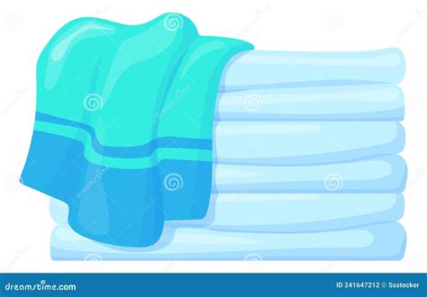 Towel Stack Cartoon Folded Clothes Stock Vector Illustration Of