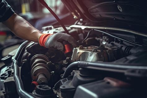 Профессиональный механик, работающий в автомастерской концепция ...