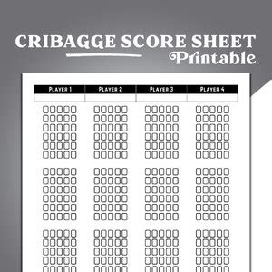 Cribbage Score Sheets, Cribbage Scoring, Cribbage Scoring Aid ...