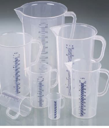 Beakers With Blue Printed Graduations With Handles Ml Coming