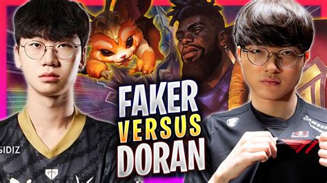 FAKER Vs DORAN T1 Faker Plays K Sante TOP Vs HLE Doran Gnar