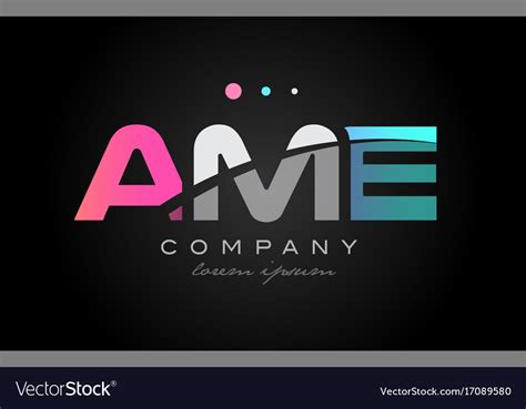 Ame a m e three letter logo icon design Royalty Free Vector