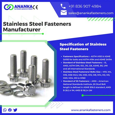 Stainless Steel Fasteners High Tensile Washer Astm A Stud Bolt