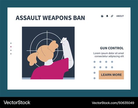 Gun Control Web Or Landing Set Second Amendment Vector Image