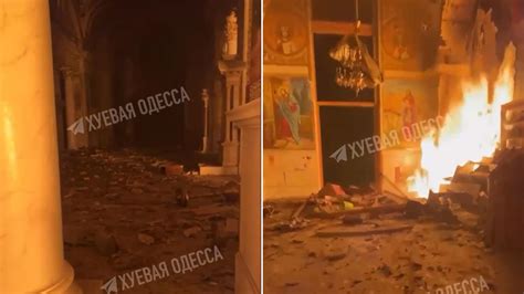 Odessa Missile Colpisce La Cattedrale Della Trasfigurazione A Fuoco