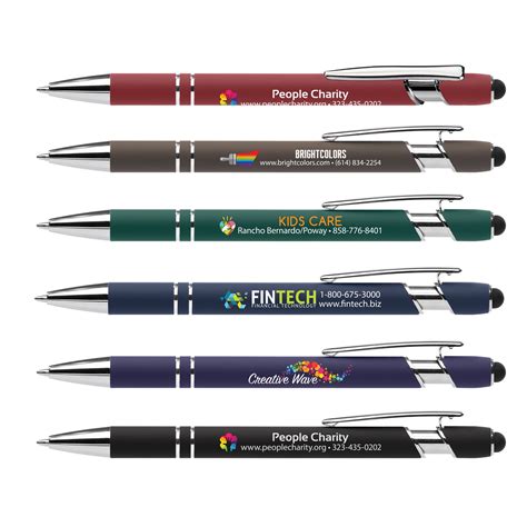 Promotional Full Colour Inkjet Soft Touch Alpha Stylus Pen Pens