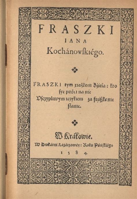 Na Sobótkę Jan Kochanowski Pieśni I Fraszki Białczyński