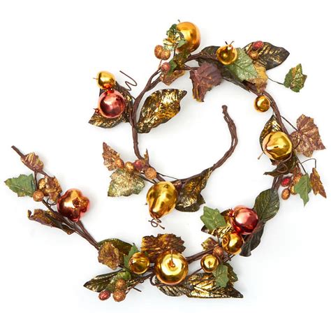 Gold Metallic Artificial Fruit Garland Christmas Garlands Christmas And Winter Holiday