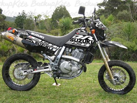 Suzuki DR650 GRAPHIC KIT DECALS SUPER MOTARD BLACK PLASTICS 1996