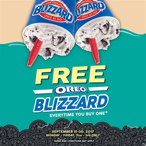 Manila Shopper Dairy Queen Buy1 Get1 Oreo Blizzard Promo September To