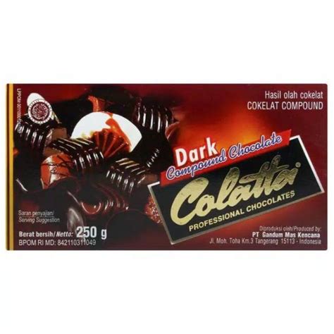 Jual Cokelat Batang Hitam Colatta Dark Compound Chocolate Colatta250gr