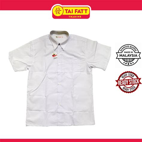 Tai Fatt Falcon White Shirt Short Sleeve School Uniform Kemeja Putih