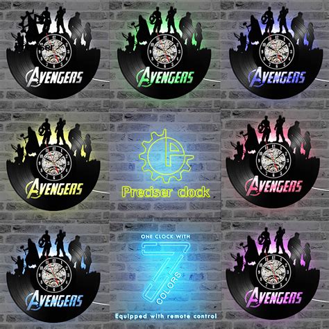 Preciser Fashion Creative Vinyl 3D Record Clock Marvel Avengers ...