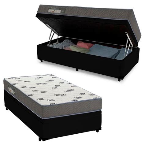 Cama Box Solteiro Bau Colchao Espuma D Ortobom Light Pontofrio