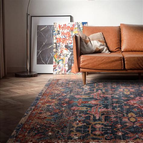 Latitude Vive Anthonyville Oriental Machine Woven Blue Area Rug