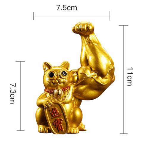 Estatueta De Gato Da Sorte Feng Shui Estátua Escultura Para Ornamento