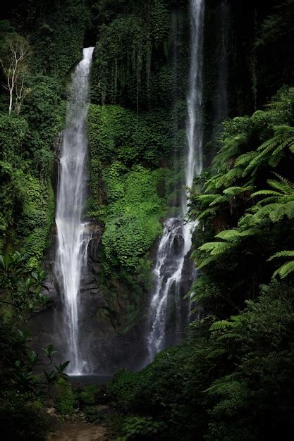 Premium Photo Background Of Jungle Waterfall Cascade In Tropical