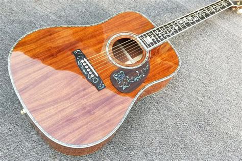 Real Abalone Inlays 41 Koa Wood Classic Acoustic Guitarebony Fingerboard2018 Factory Custom