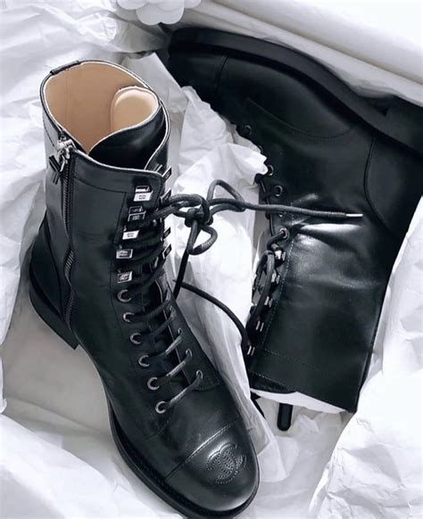 Bootie Boots Shoe Boots Chanel Shoes Coco Chanel Black Combat Boots