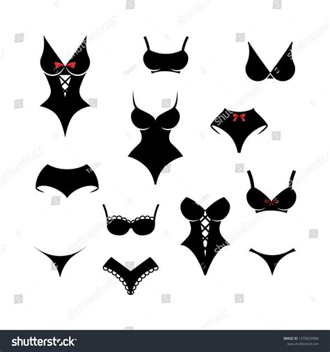 Black Lingerie Set Isolated Vector Illustration เวกเตอร์สต็อก ปลอดค่าลิขสิทธิ์ 1379633906