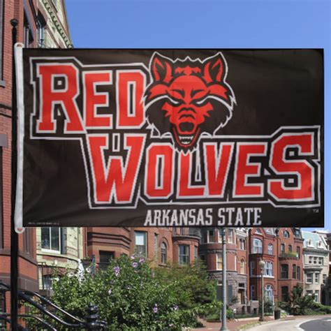 Arkansas State Red Wolves 3' x 5' Primary Logo One-Sided Flag - Maroon