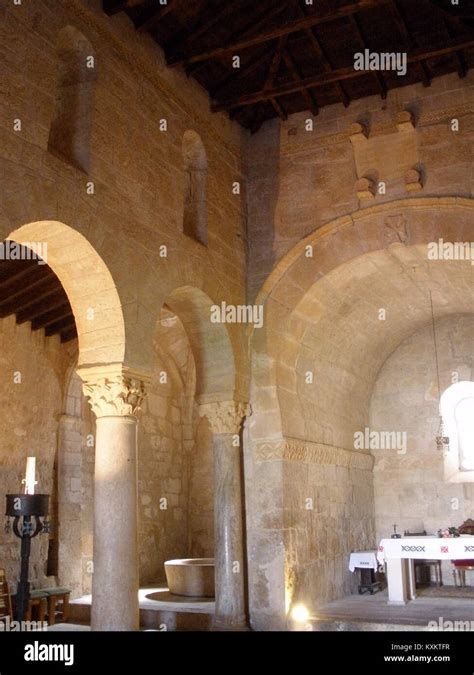 Baños de Cerrato Basílica de San Juan de Baños interior 02 Stock