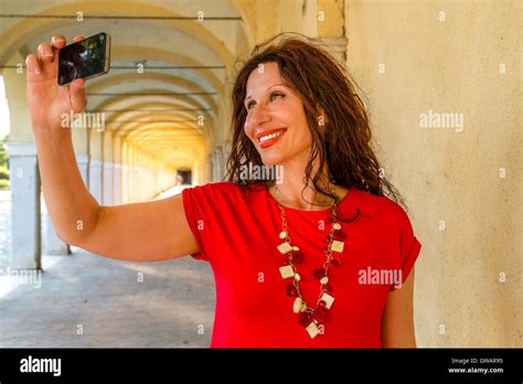 Mature Woman Taking Selfie Hi Res Stock Photography And Images Alamy