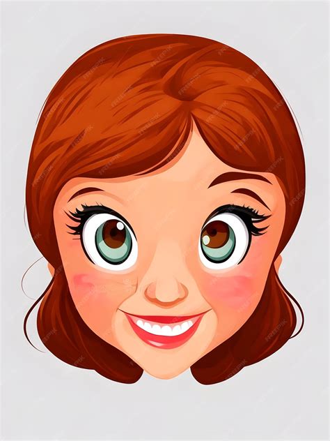 Premium Vector Cartoon Girl Face 2d Vector With White Background