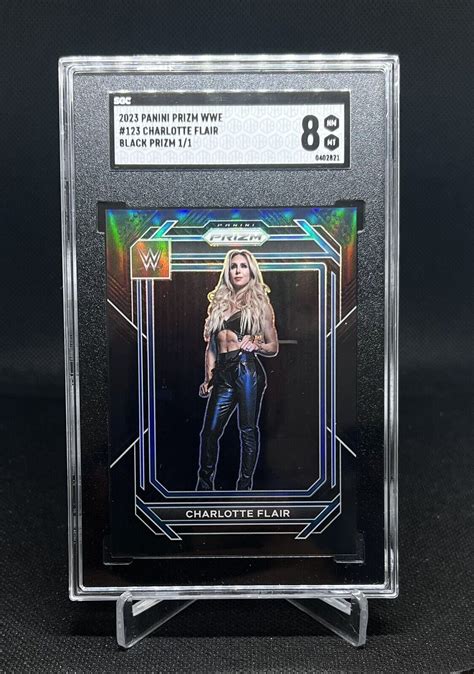 Charlotte Flair 2023 Panini Prizm WWE 123 Black Prizm 1 1 SGC 8 EBay