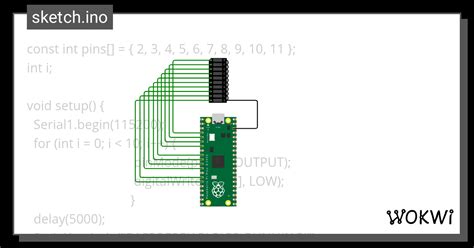 Running Led Bar Graph Ino Wokwi Esp Stm Arduino Simulator