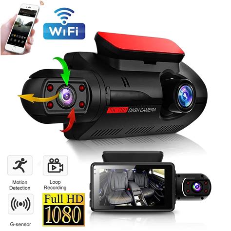 Dual Lens Dash Cam Hd P Car Video Recorder With Wifi Night Vision G