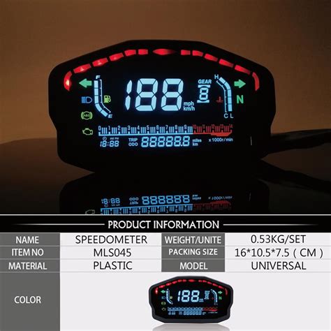 Universele Motorcycle Lcd Digitale Snelheidsmeter Vicedeal