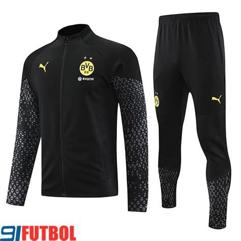 Replicas De Chandal Equipos De Futbol Chaqueta Dortmund Negro 2023 2024