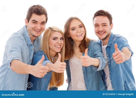 Grupo De Gente Joven Feliz Imagen De Archivo Imagen De Azul 52734245