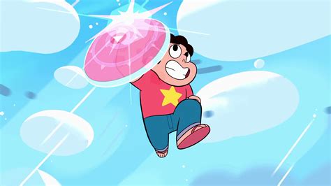 Steven Universe Steven Jumping On Height With A Shield On Hand With ...