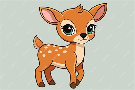 Premium Vector A Cute Baby Deer Vector Illustration